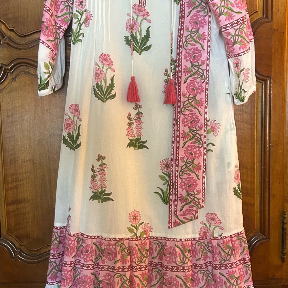 ISLAPAYAL Floral Maxi Dress pink/green small